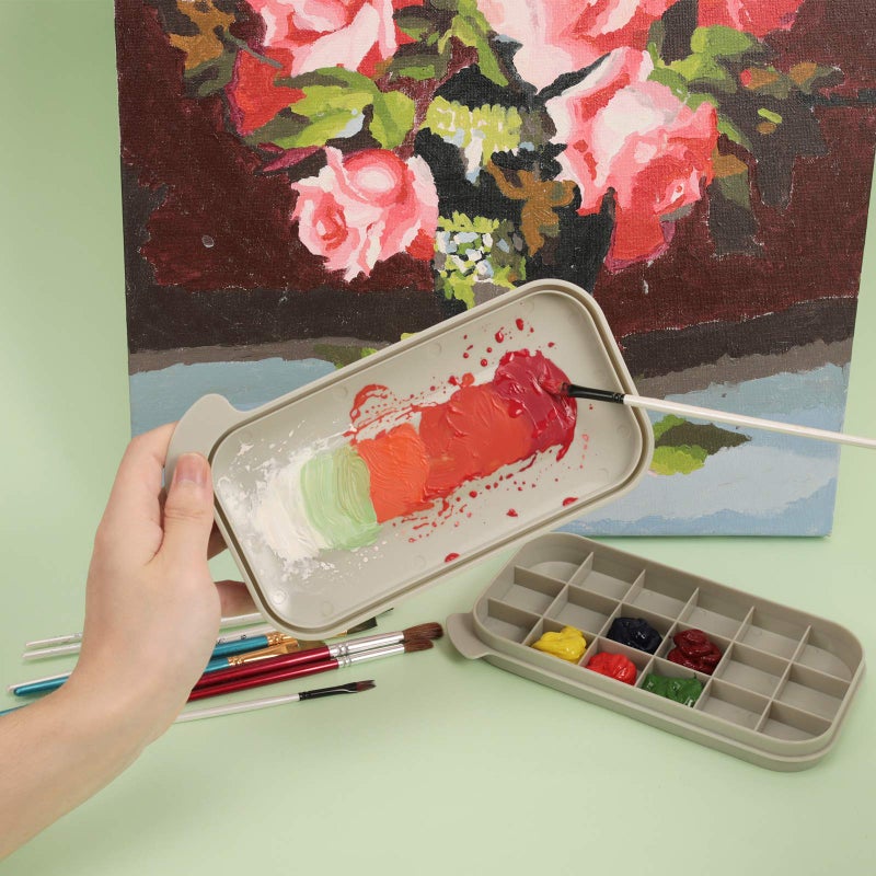 MYLIFEUNIT MyLifeUNIT Paint Brush Cleaner, Paint Brush Holder and Organizers with Palette for Acrylic, Watercolor, and Water-Based Paints (Grey) - Image 3