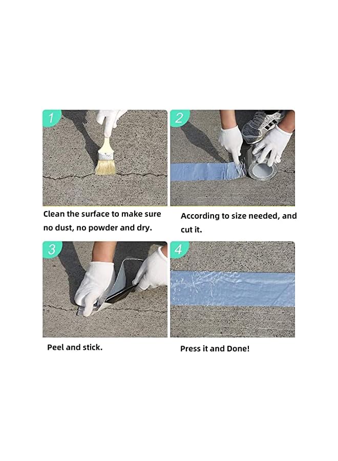 promass Aluminum Foil Butyl Tape Professional Super Waterproof Sealing Self Adhesive Adhesive Tape Kitchen and Bathroom House Roof Mending Materials for Pipes Patch Holes (1 Roll) - Image 5