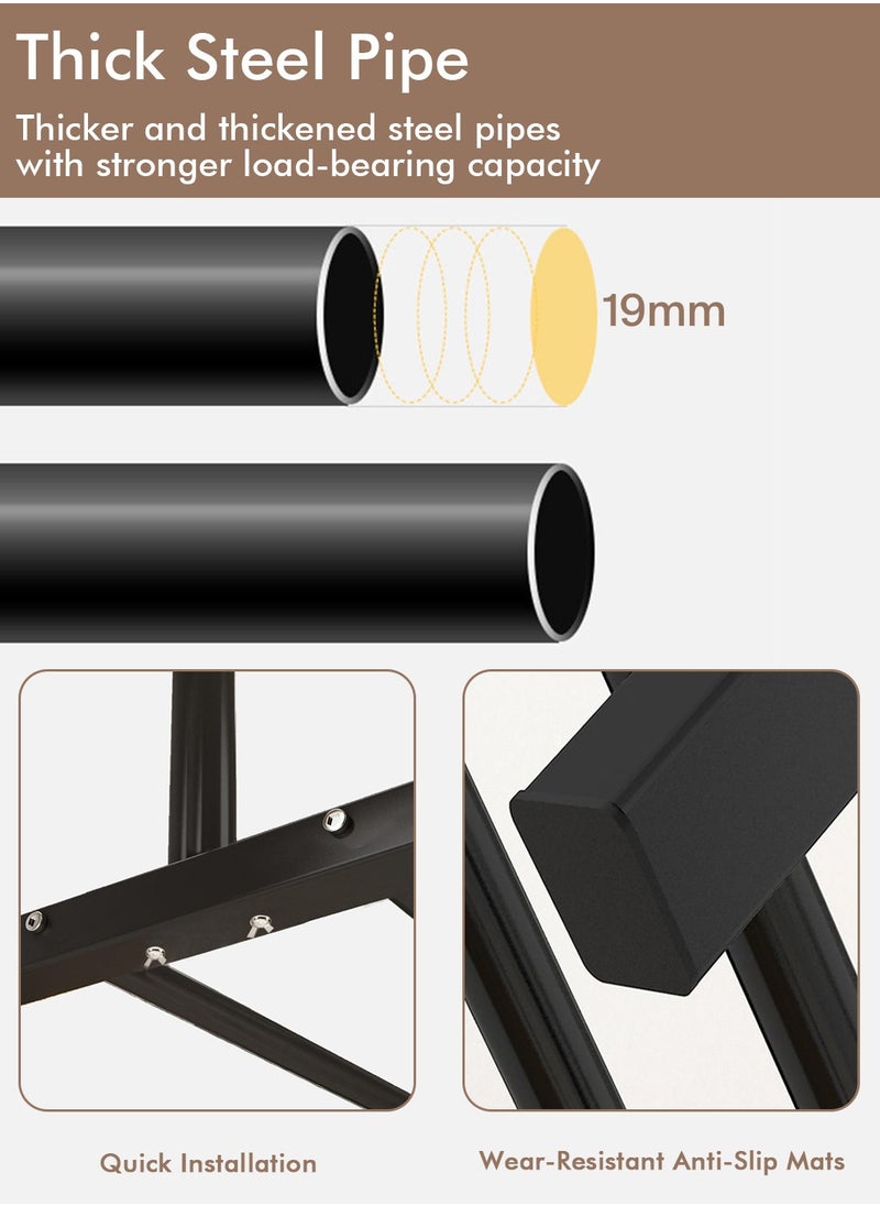 Sinyin Clothes Rack, Clothes Hanger With Bottom Storage Rack, Metal Clothes Hanger For Bedroom Home Office, Multifunctional Clothes Hanger, Easy To Assemble, Black  - Image 5