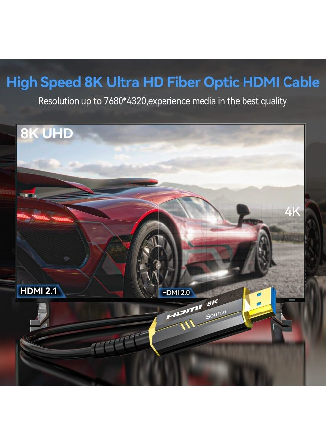 X-level 8K Fiber Optic HDMI Cables 3M, 48Gbps Ultra High Speed HDMI 2.1 Cable, 8K@60Hz, 4K@240Hz/144Hz/120Hz, Support eARC/Dolby/HDR 10+/HDCP 2.2&2.3, Compatible with PS5/Xbox Series X/Samsung/ LG 8K TV/Home Theater (Black) - Image 5