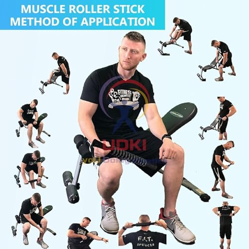 UDKI Muscle Roller Stick with Non-Slip Handle for Deep Tissue Massage - Neck, Back, Leg & Arm Exercise, Yoga & Fitness - Multifunctional Sports Equipment for Athletes, 45cm, Black - Image 5