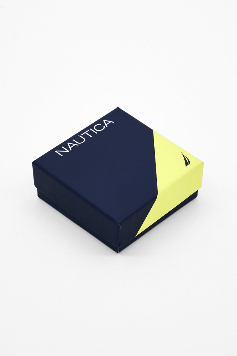 NAUTICA Men Braided Leather Star Bar Bracelet, Black - Image 3