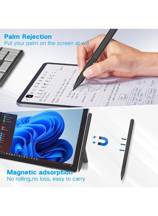 Stylus Pen Compatible with Microsoft Surface Pro 11, 10, 9, 8, X, 7+, 6, 5, 4, Surface Go 4, 3, 2, 1, Laptop 1-5, Studio 2, Book 3, 2, 1, 1024 Pressure Levels, Palm Rejection, Tilt, Eraser Side Button - Image 5