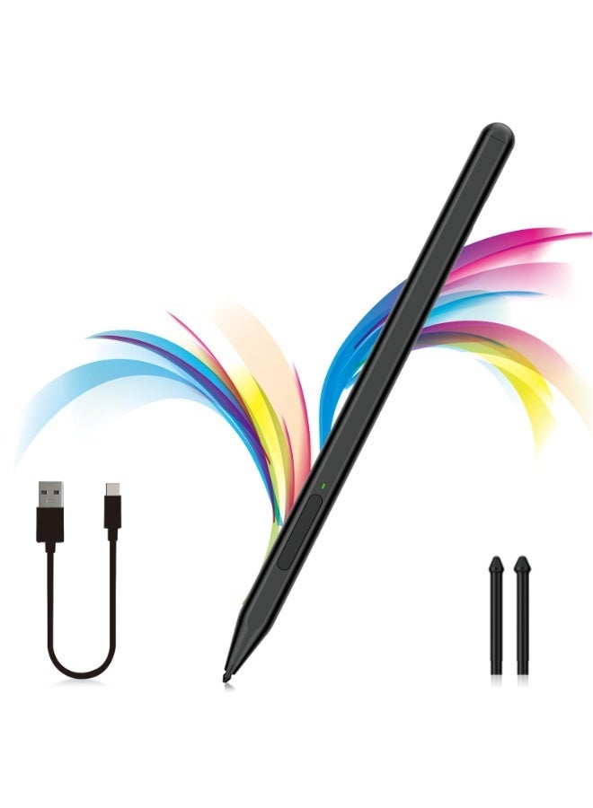 Stylus Pen Compatible with Microsoft Surface Pro 11, 10, 9, 8, X, 7+, 6, 5, 4, Surface Go 4, 3, 2, 1, Laptop 1-5, Studio 2, Book 3, 2, 1, 1024 Pressure Levels, Palm Rejection, Tilt, Eraser Side Button - Image 1