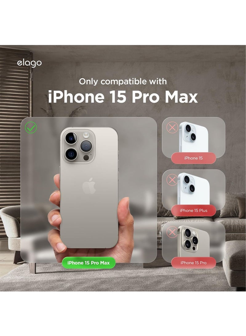 Elago Magnetic Leather for iPhone 15 Pro Max Case Cover Compatible with MagSafe, Vegan Leather, Shockproof, Water-Resistant - Taupe - Image 2