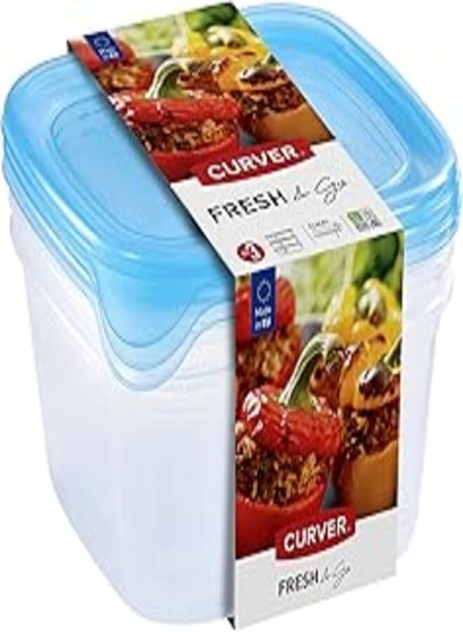 Curver Fresh & Go Set of 3 Square Airtight Cans 1.2 L