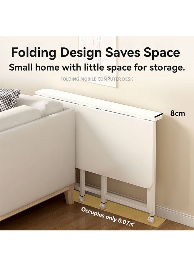 Peachjoy - Game Table Folding Table Simple Home Office Desk Movable Computer Desk Add Thick Desktop Space-saving Folding Table Study Writing Desk Game Table for Small Spaces - Image 1