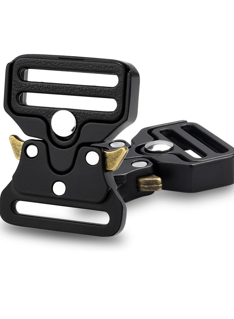 Bukela 2Pack Metal Tactical Duty Belt Buckles, 1 Inch Metal Buckle Clip for Dog Collar, Tactical Keychain, Backpack Bags Clip, Tactical Paracord Bracelets Buckle Hardware Accessories Replacement Black  - Image 1