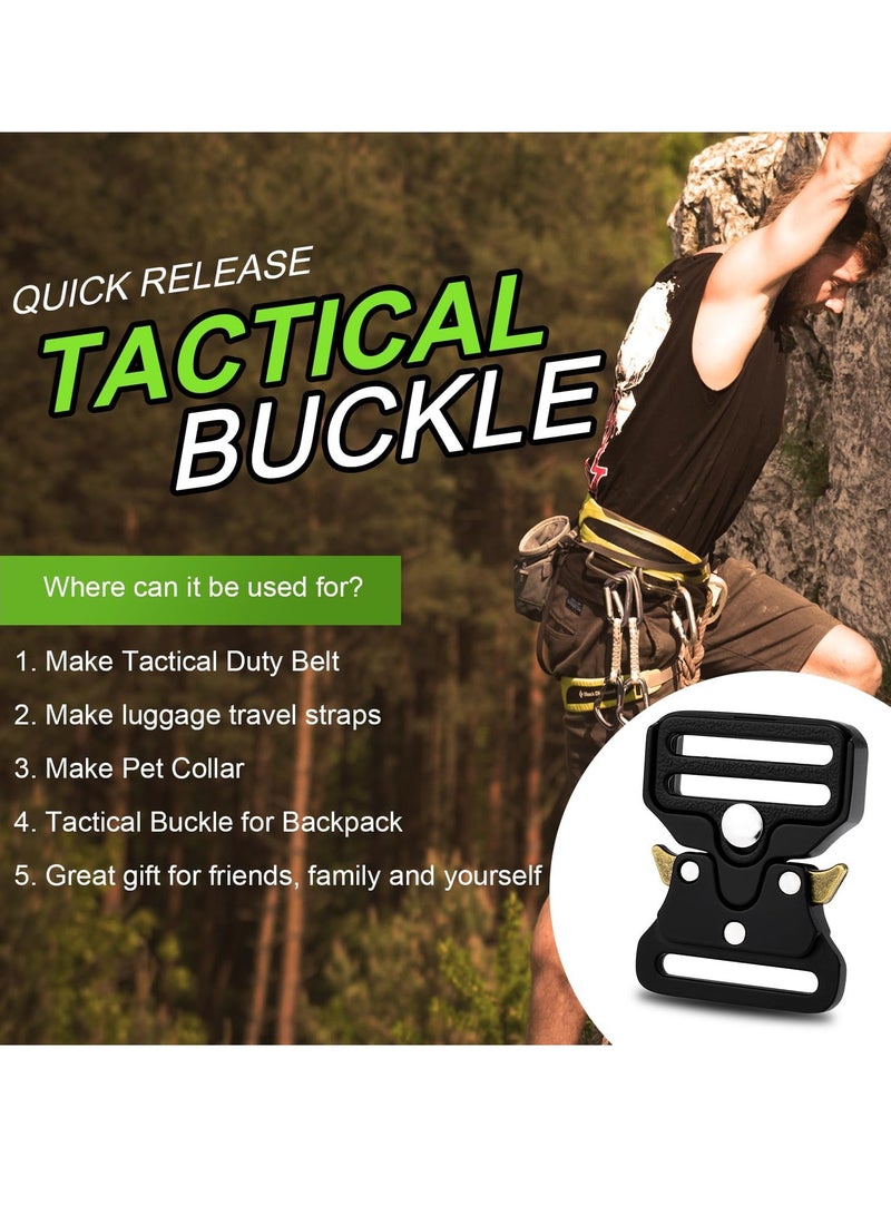 Bukela 2Pack Metal Tactical Duty Belt Buckles, 1 Inch Metal Buckle Clip for Dog Collar, Tactical Keychain, Backpack Bags Clip, Tactical Paracord Bracelets Buckle Hardware Accessories Replacement Black  - Image 4