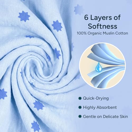 NINTARABABY Hooded Towel - 100% Organic Premium Muslin Cotton, 30" x 30" (76 cm x 76 cm), Ultra-Absorbent, Soft, Breathable, Hypoallergenic, Multipurpose, Gifts for Babies & Infants, Pack of 2 - Image 4
