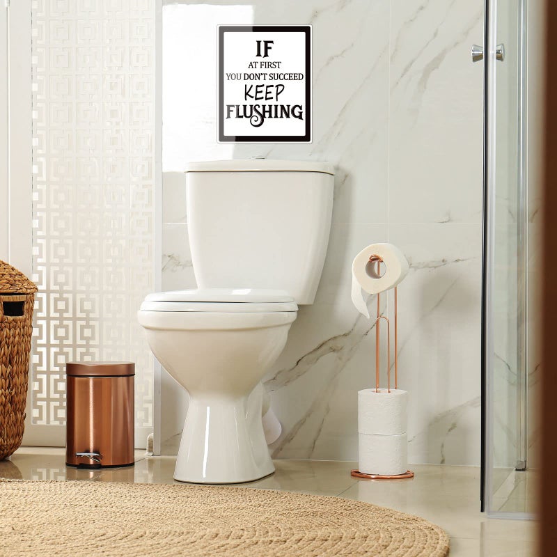 Zonon 9 Pieces Bathroom Wall Decor, Funny Vintage Bathroom Signs Washroom Quotes Sayings Art Prints Washroom Posters for Wall Restroom Toilet Decoration Pictures, Unframed(Black Font) - Image 4