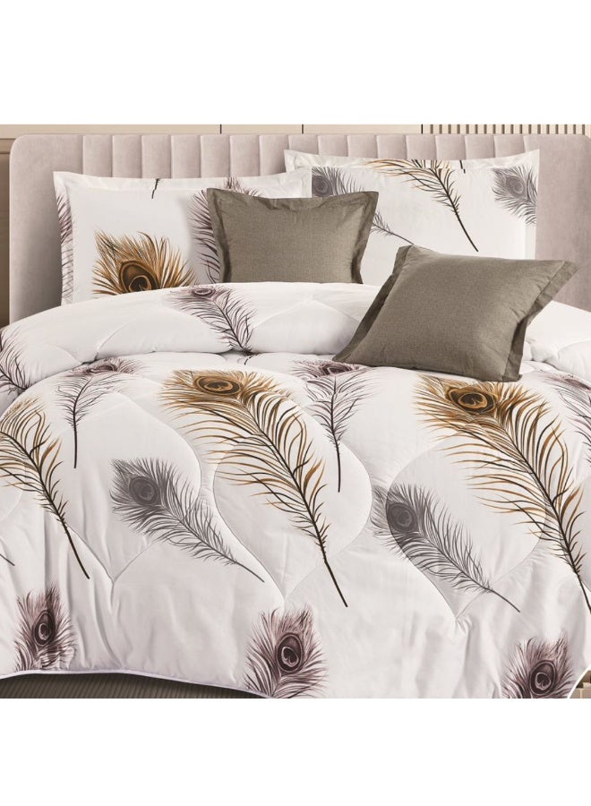 SMART HOME 100% Microfiber Single Bed Mattress, Geometric Design Bed Cover, Reversible, Set of 4, Size 230X170cm - Image 5