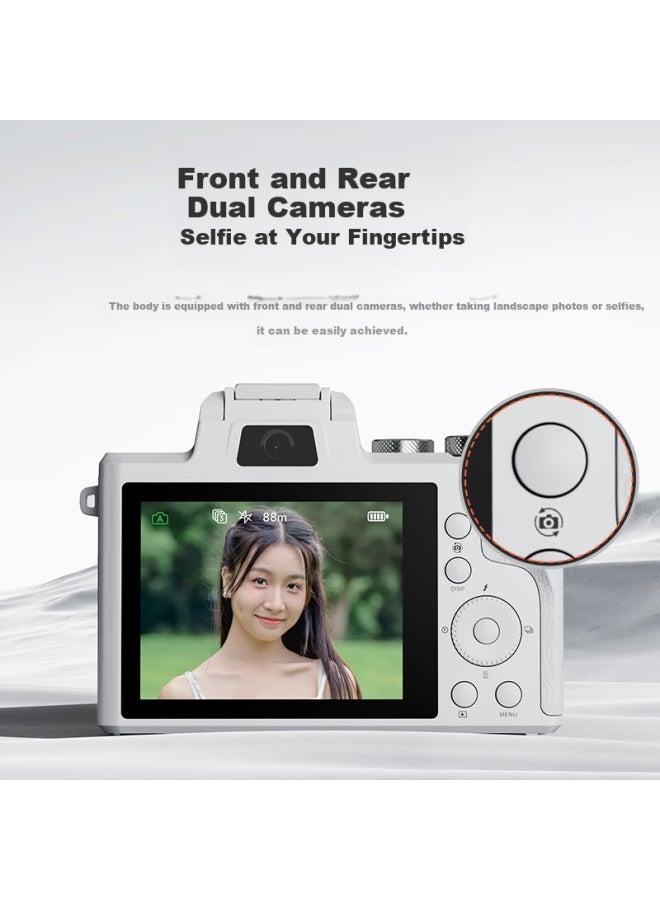 Caizu 88 Million Pixel Dual Camera Selfie Lens Digital Camera, 8k Video Entry-level Vlog Mirrorless Camera, 1/2 Inch Sensor, F1.8 Large Aperture, Touchscreen, Wifi, Image Stabilization, 256gb - Image 1