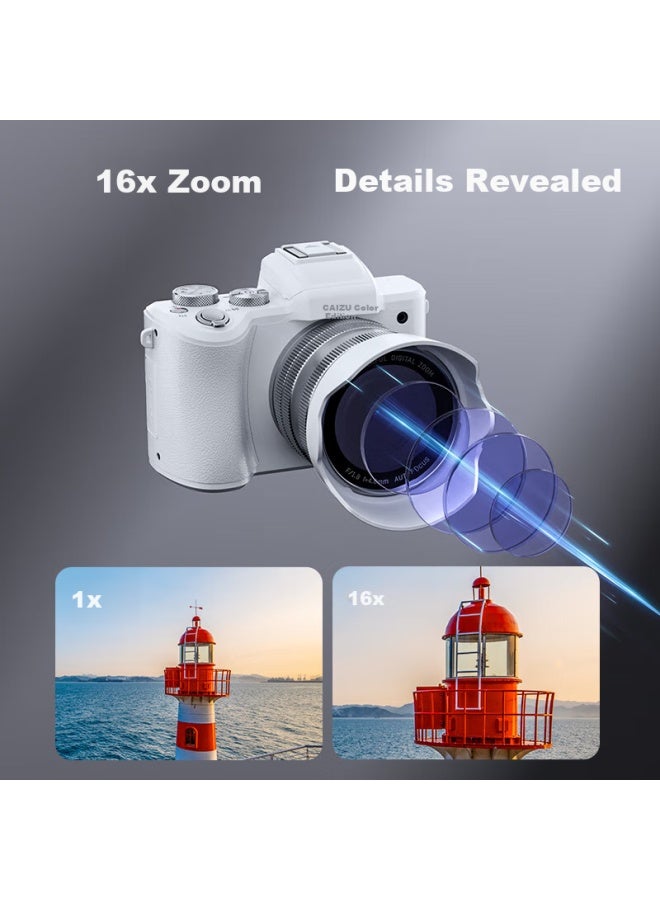 Caizu 88 Million Pixel Dual Camera Selfie Lens Digital Camera, 8k Video Entry-level Vlog Mirrorless Camera, 1/2 Inch Sensor, F1.8 Large Aperture, Touchscreen, Wifi, Image Stabilization, 256gb - Image 3