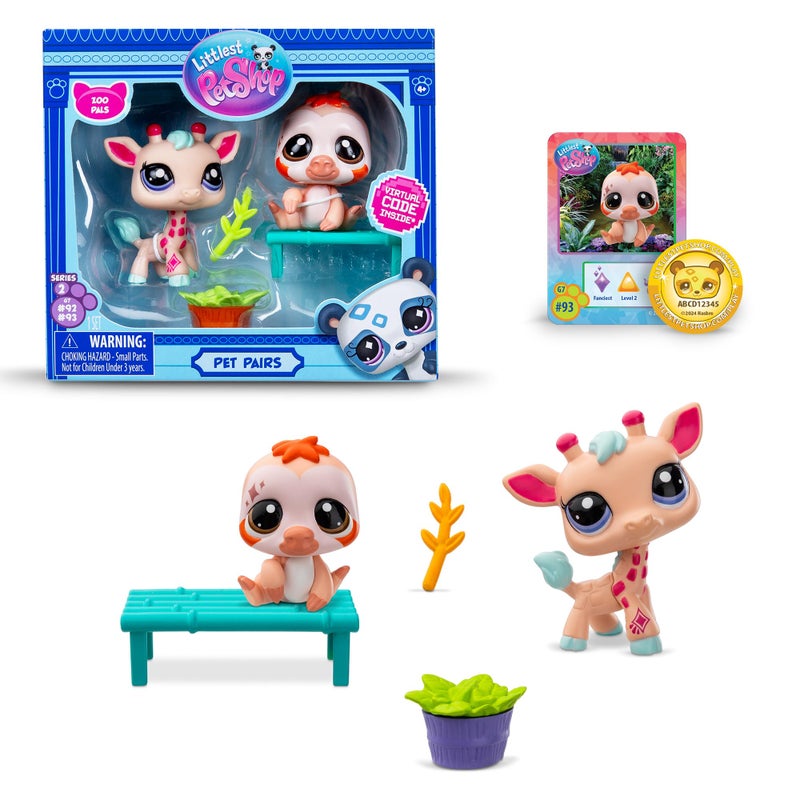 Littlest Pet Shop BANDAI Littlest Pet Shop Pet Pairs 2 Pack (ONE Supplied at Random) | Each Contains 2 LPS Mini Pet Toys 3 Accessories 1 Collector Card and 1 Virtual Code | Collectable Toys for Girls and Boys - Image 3