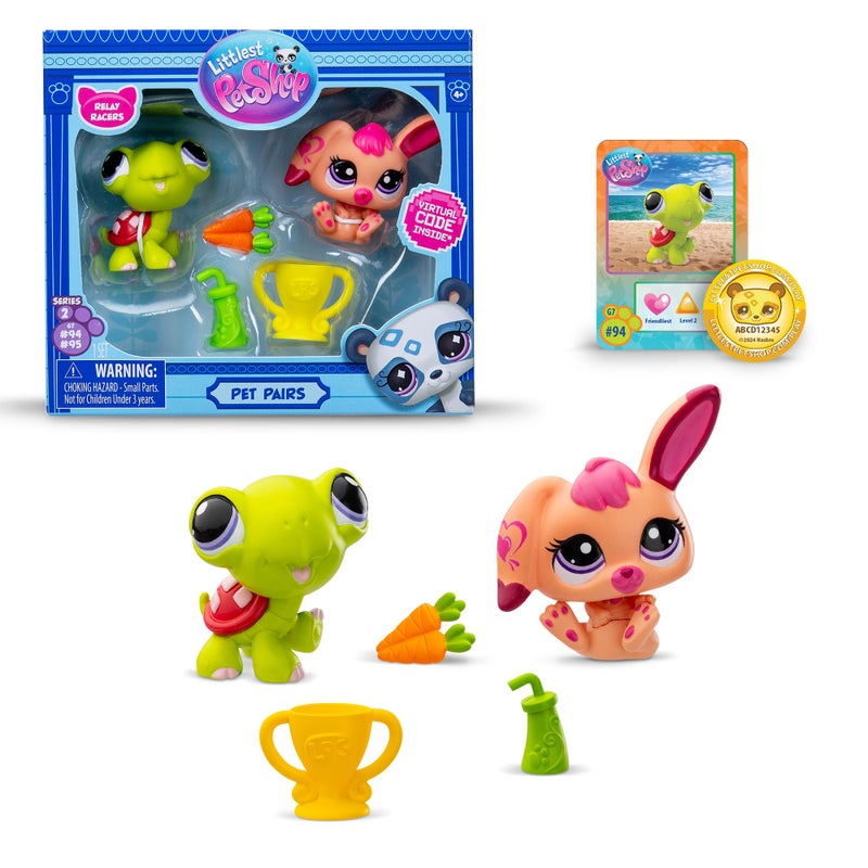 Littlest Pet Shop BANDAI Littlest Pet Shop Pet Pairs 2 Pack (ONE Supplied at Random) | Each Contains 2 LPS Mini Pet Toys 3 Accessories 1 Collector Card and 1 Virtual Code | Collectable Toys for Girls and Boys - Image 4