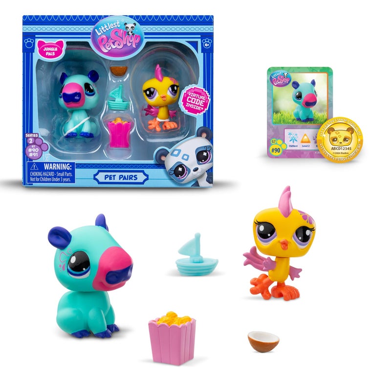 Littlest Pet Shop BANDAI Littlest Pet Shop Pet Pairs 2 Pack (ONE Supplied at Random) | Each Contains 2 LPS Mini Pet Toys 3 Accessories 1 Collector Card and 1 Virtual Code | Collectable Toys for Girls and Boys - Image 1