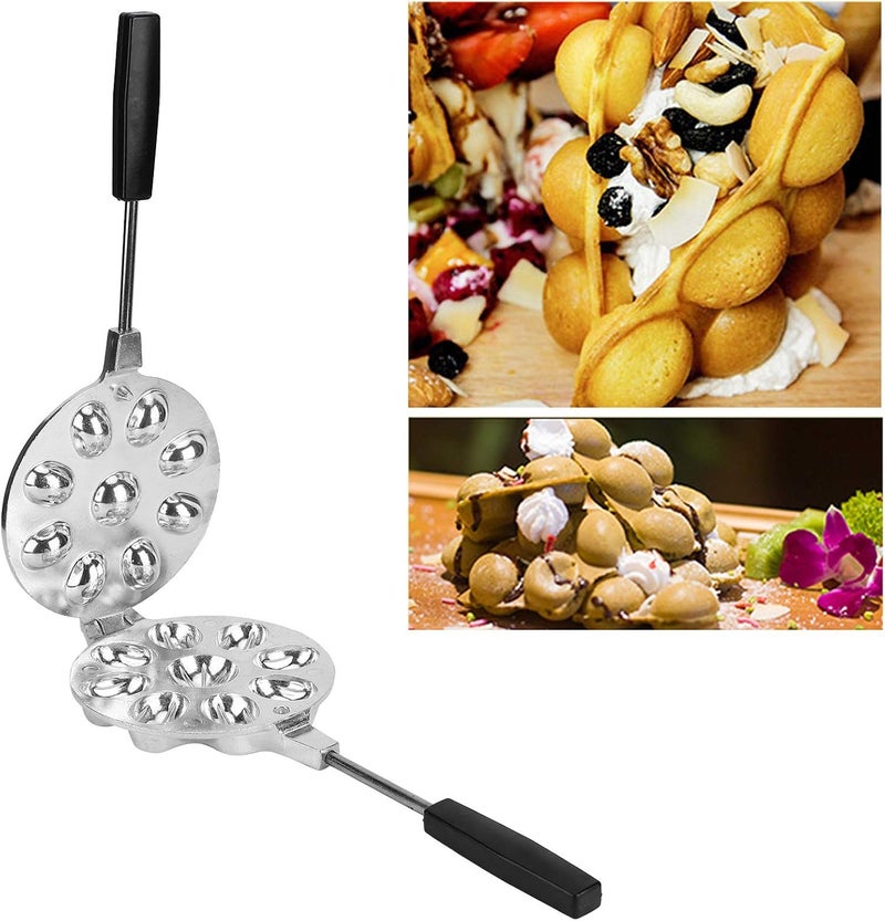 klarako Portable Waffles Maker, Aluminium Alloy Non?Stick Bubble Cake Tray Egg Cake Pan for Breakfast Kitchen Baking Tool - Image 5