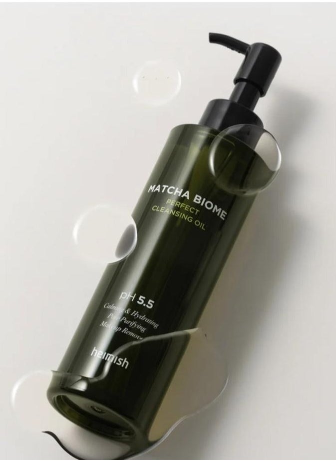 Heimish Heimish Heimish Matcha Biome Cleansing Duo: Biome Cleansing Oil & Amino Acne Cleansing Foam 150ml Each & Face Scrubber  - Image 3