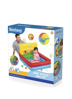 Inflatable children's pool with water games from Bestway contains 15 play balls (Model 52546)
