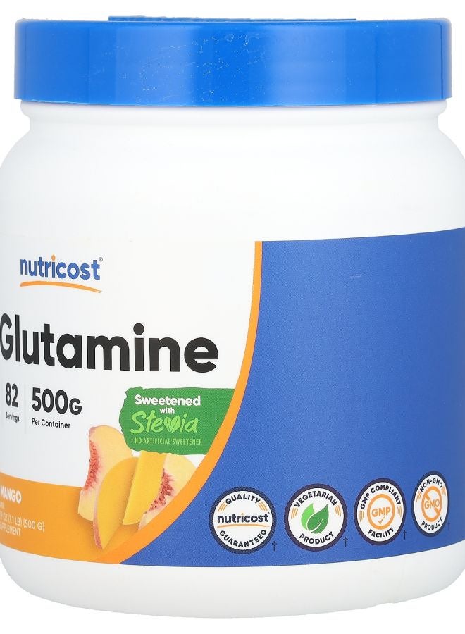 Nutricost L-Glutamine Peach Mango 17.9 fl oz (500 g) - Image 2