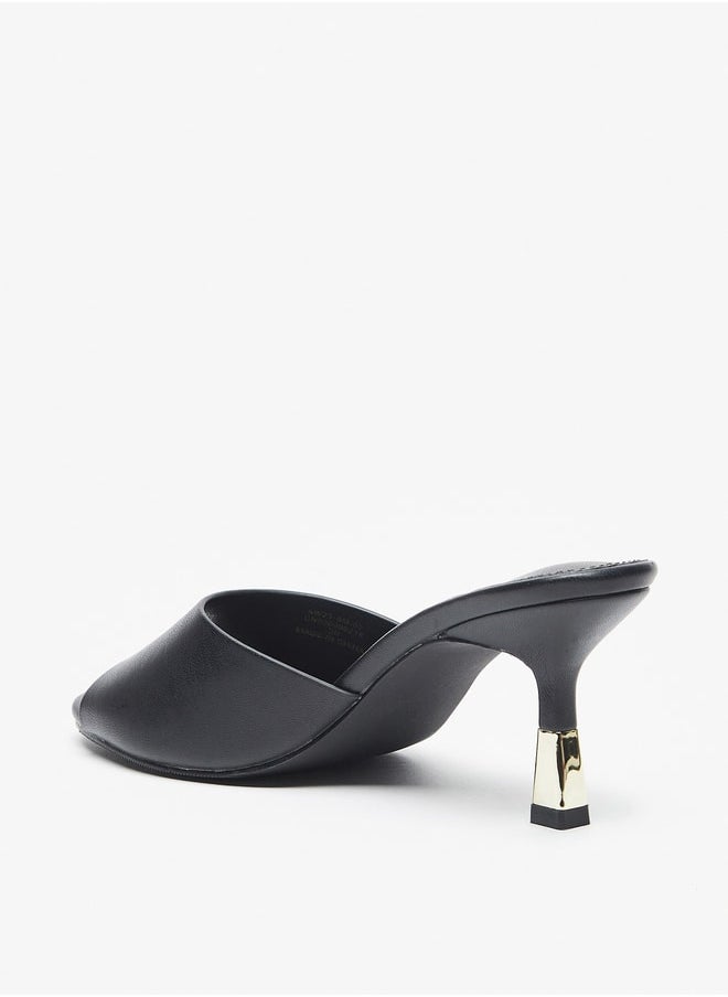 Celeste - Women's Solid Slip-On Sandals with Stiletto Heels - Image 1