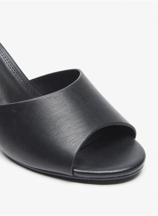 Celeste - Women's Solid Slip-On Sandals with Stiletto Heels - Image 1