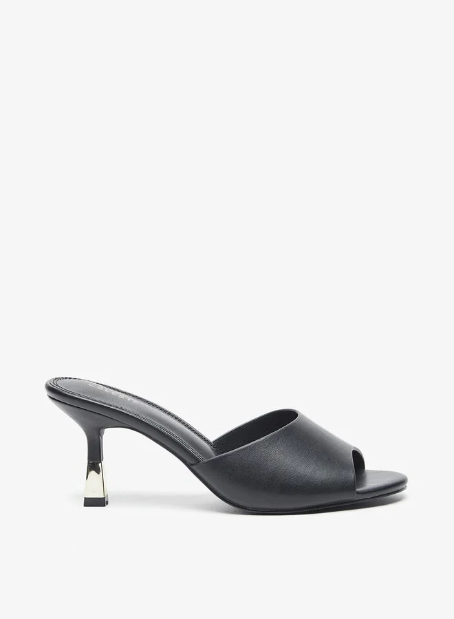 سيليست Women's Solid Slip-On Sandals with Stiletto Heels