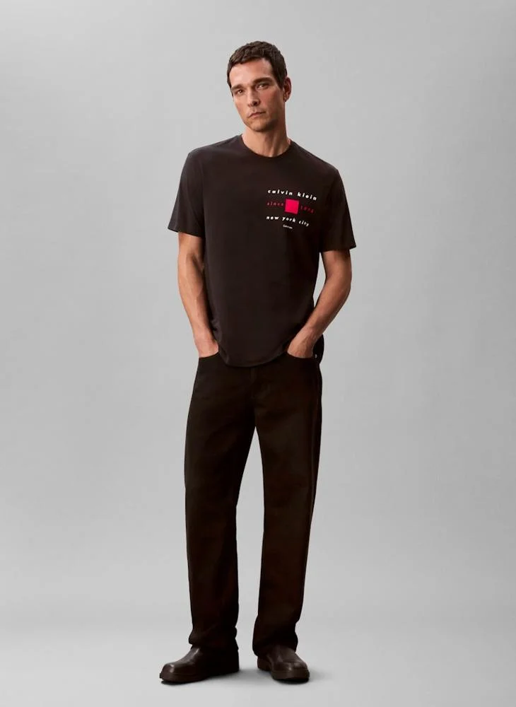 CALVIN KLEIN Short Sleeve Logo Crew Neck T-Shirt