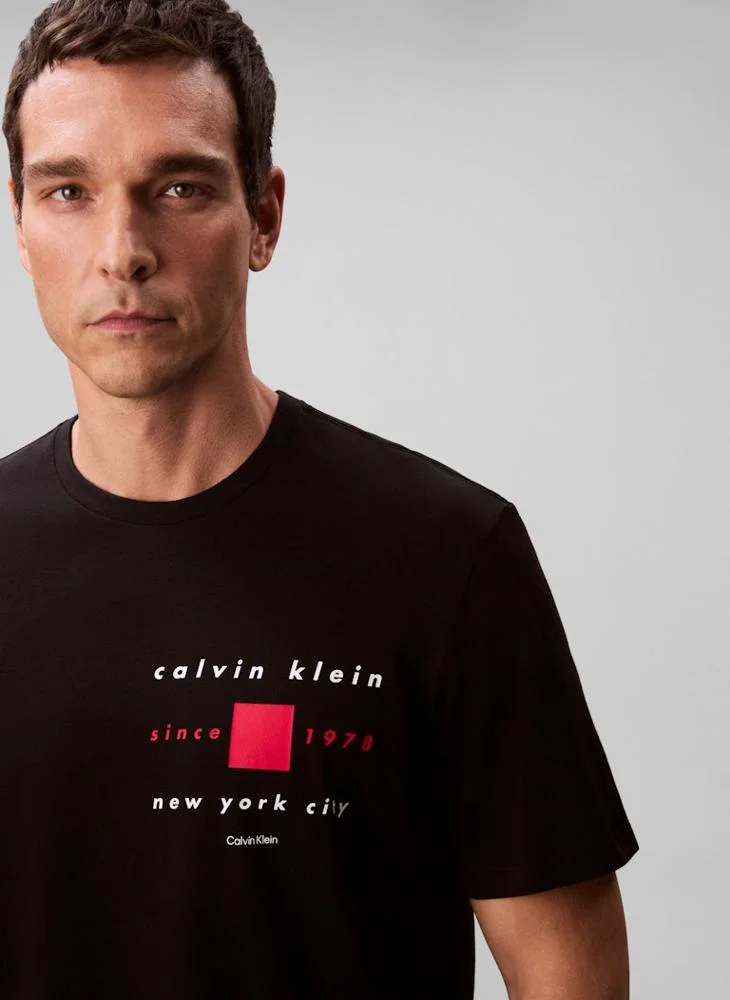 CALVIN KLEIN Short Sleeve Logo Crew Neck T-Shirt