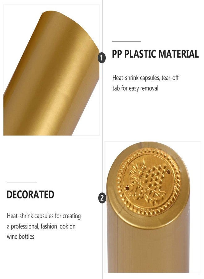 Kisangel كبسولات كيسانجيل سيل فيلم، 100 قطعة، كبسولات ذهبية قابلة للانكماش الحراري لزجاجات النبيذ، مثالية للاستخدام المنزلي، صحية ومريحة لإغلاق زجاجات النبيذ - Image 5