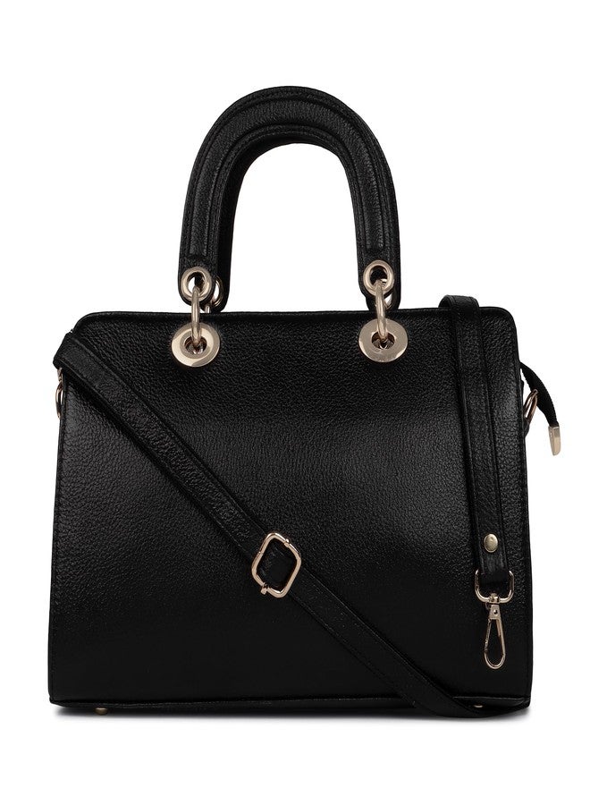 ICONIX Leather Handbag for Women with shoulder strap black - Image 1