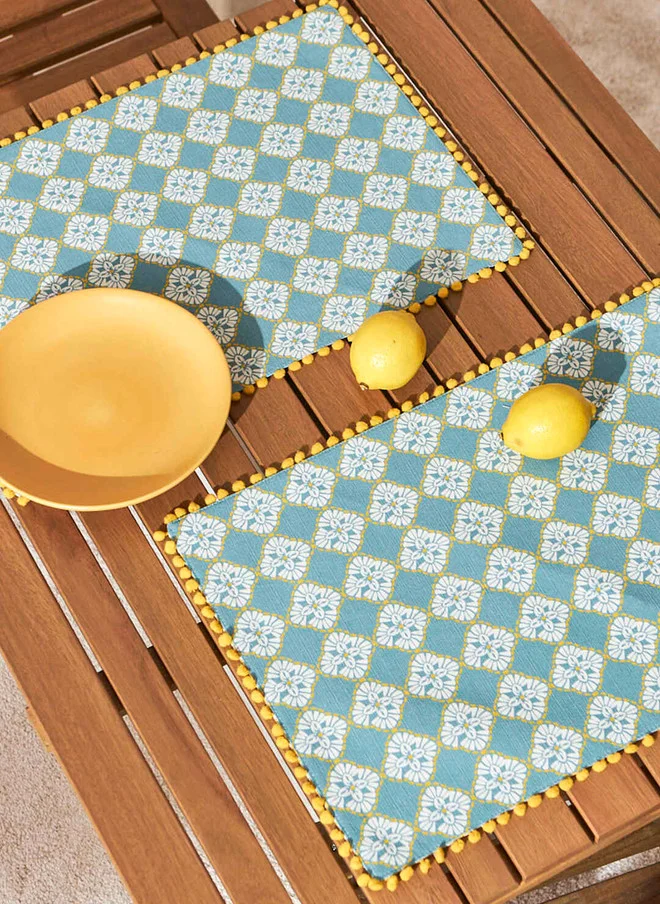 تشومباك Pixel Jaal Placemats - Set of 2, Mint