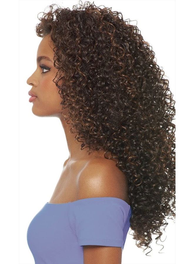 Outre DOMINICAN CURLY BUNDLE HAIR (4 Medium Brown) - Outre Batik Quick Weave Synthetic Half Wig - Image 2