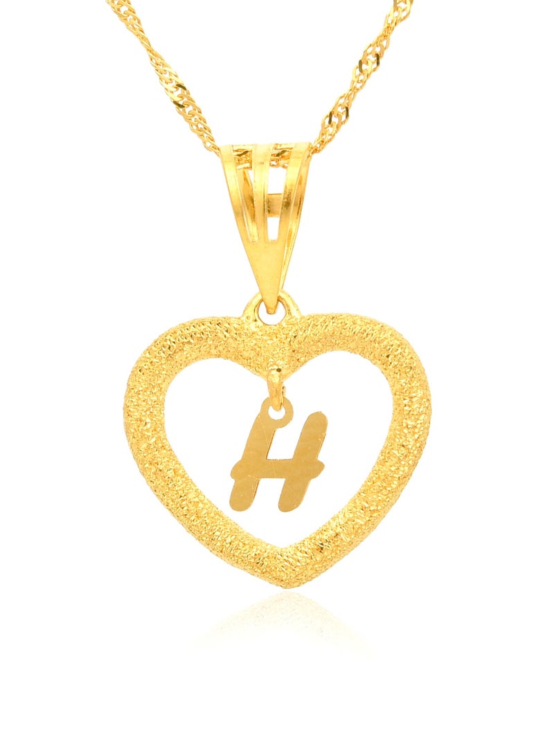 BAFLEH JEWELLERY Timeless Elegance: 22kt Gold Heart 'H' Pendant  - Image 1