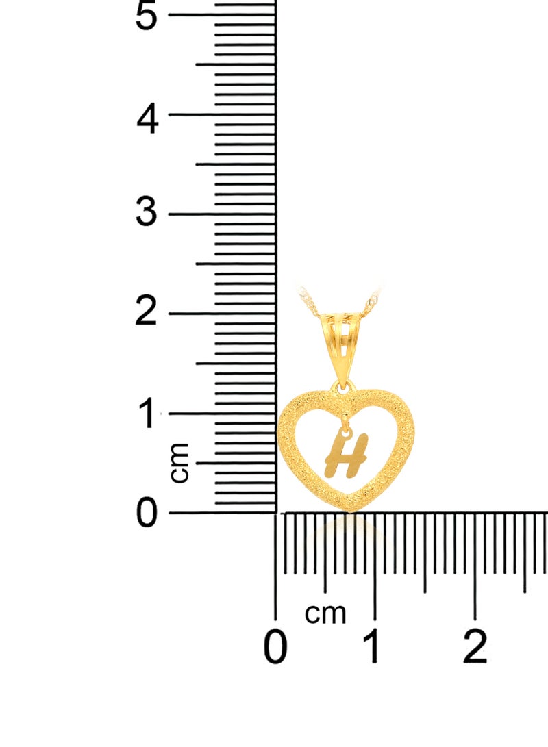 BAFLEH JEWELLERY Timeless Elegance: 22kt Gold Heart 'H' Pendant  - Image 3