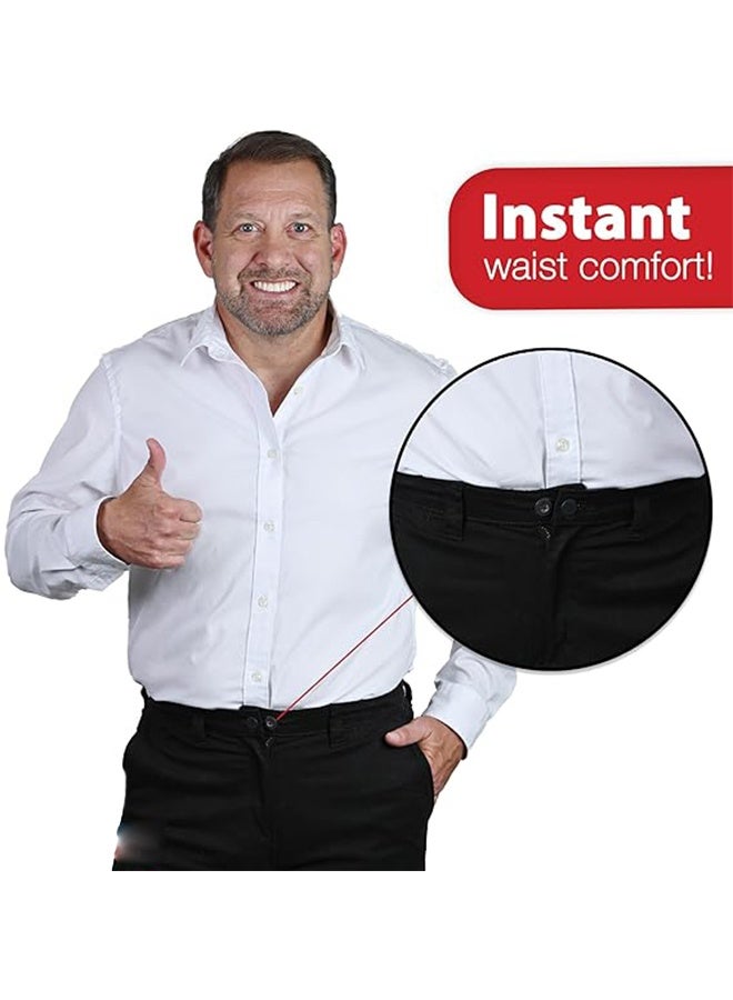Flexible Button Extenders for Jeans & Pants (6-Pack Black Buttons) Waist Expanders for Men and Women’s Tight Waistband Relief Extender Blends In - Image 3