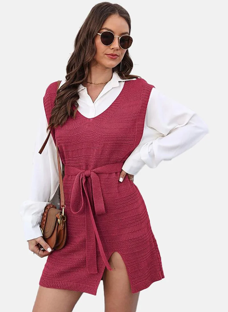 YUNIQEE Belted Knit Dress