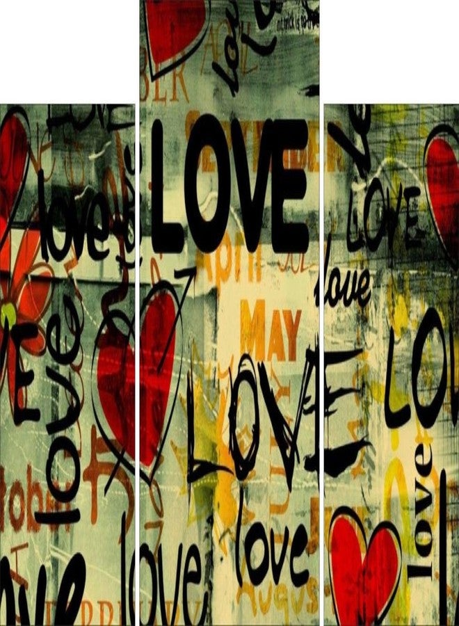 Go Hooked MDF Wall Painting/Hanging Art/Decor (28 cm x 9 cm x 28 cm, 3 Frames, Mdf3X-33) - Image 1