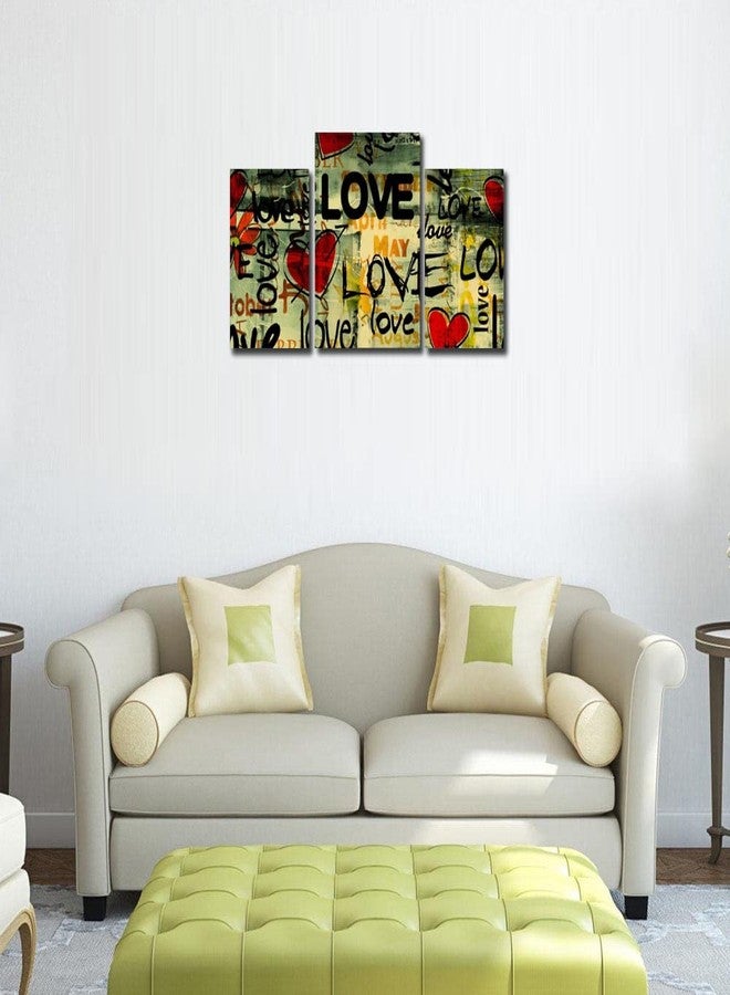 Go Hooked MDF Wall Painting/Hanging Art/Decor (28 cm x 9 cm x 28 cm, 3 Frames, Mdf3X-33) - Image 2