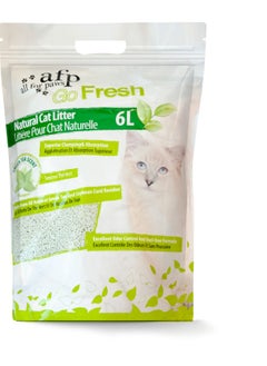 all for paws Clumping Natural Cat Litter  Green Tea Scent 6 L  - Image 1