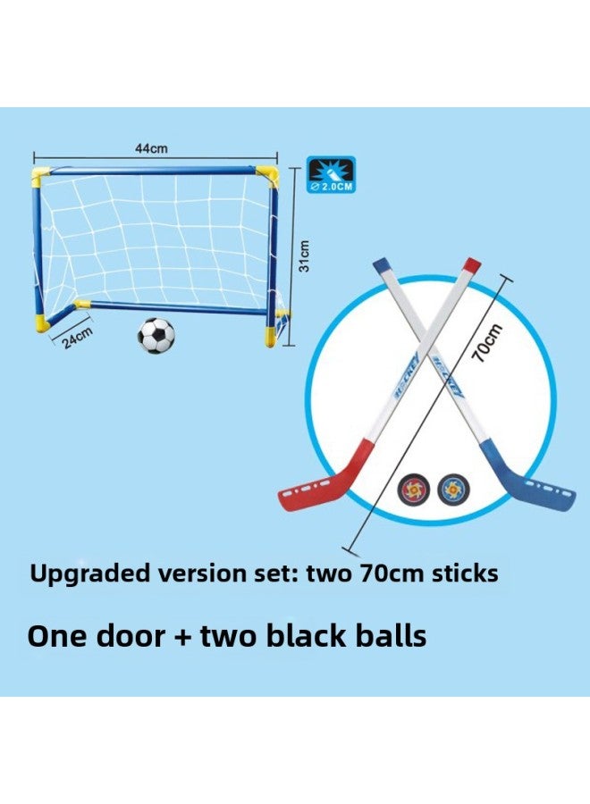 Kindergarten Outdoor Toy Ice Hockey Stick Children's Hockey Stick Leisure Sports Toy Football Door Suit-Colour:Dark Blue Upgraded Version Set 70cm