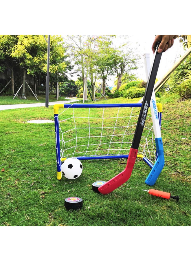 Kindergarten Outdoor Toy Ice Hockey Stick Children's Hockey Stick Leisure Sports Toy Football Door Suit-Colour:Dark Blue Upgraded Version Set 70cm