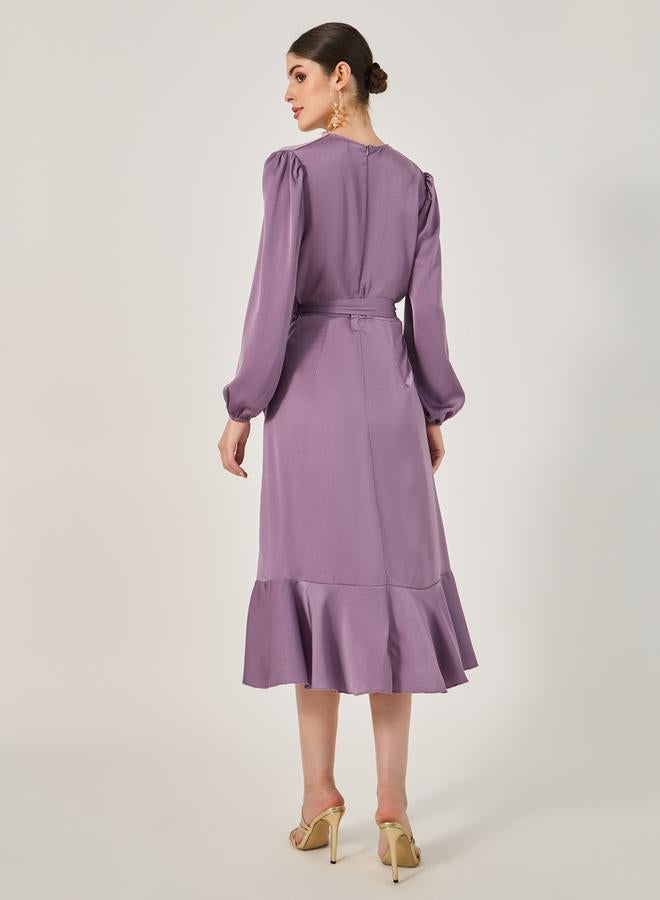 Styli Ruffled Lavender Dress - Image 5