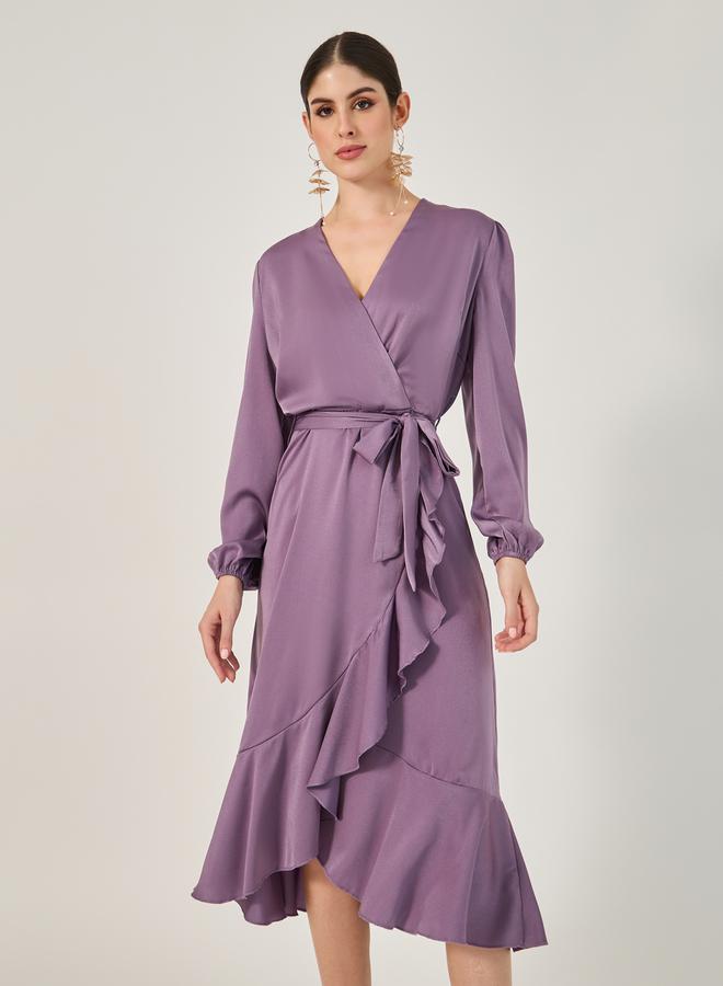 Styli Ruffled Lavender Dress - Image 3