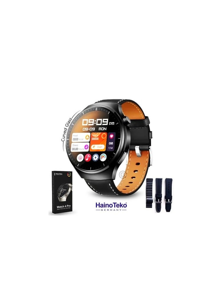 Haino Teko Germany Smart Watch 4 pro RW-32 with AMOLED Curved Glass with 3 pairs Strap - Image 1