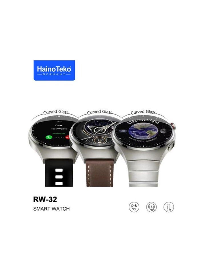 Haino Teko Germany Smart Watch 4 pro RW-32 with AMOLED Curved Glass with 3 pairs Strap - Image 3