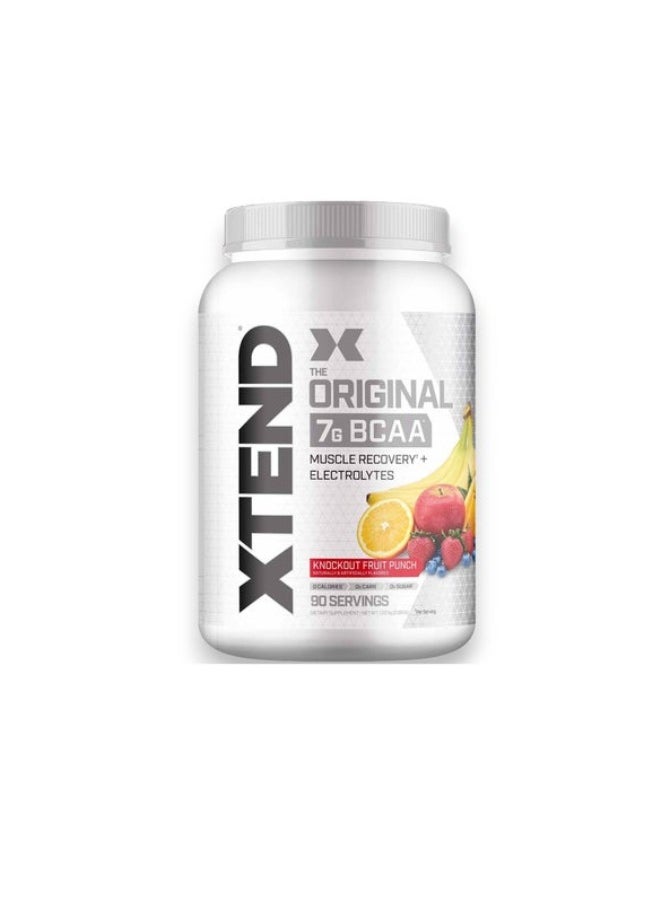XTEND Xtend The Original 7G BCAA Muscle Recovery + Electrolytes, Knockout Fruit Punch Flavour,  90 Servings 
