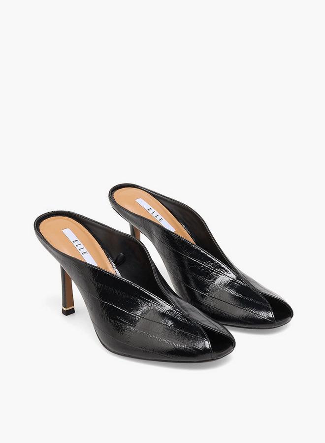 ELLE Women Textured Stiletto Heel Mules - Image 3