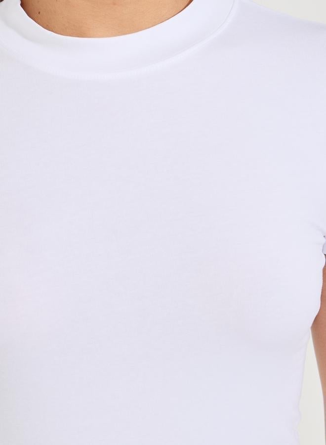 Styli Pack of 2 - Cotton Stretch Fitted High Neck T-Shirt - Image 5